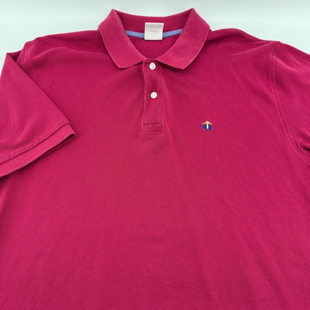 Brooks Brothers 346 Performance Polo Shirt Mens Large Berry Pink Cotton Pique